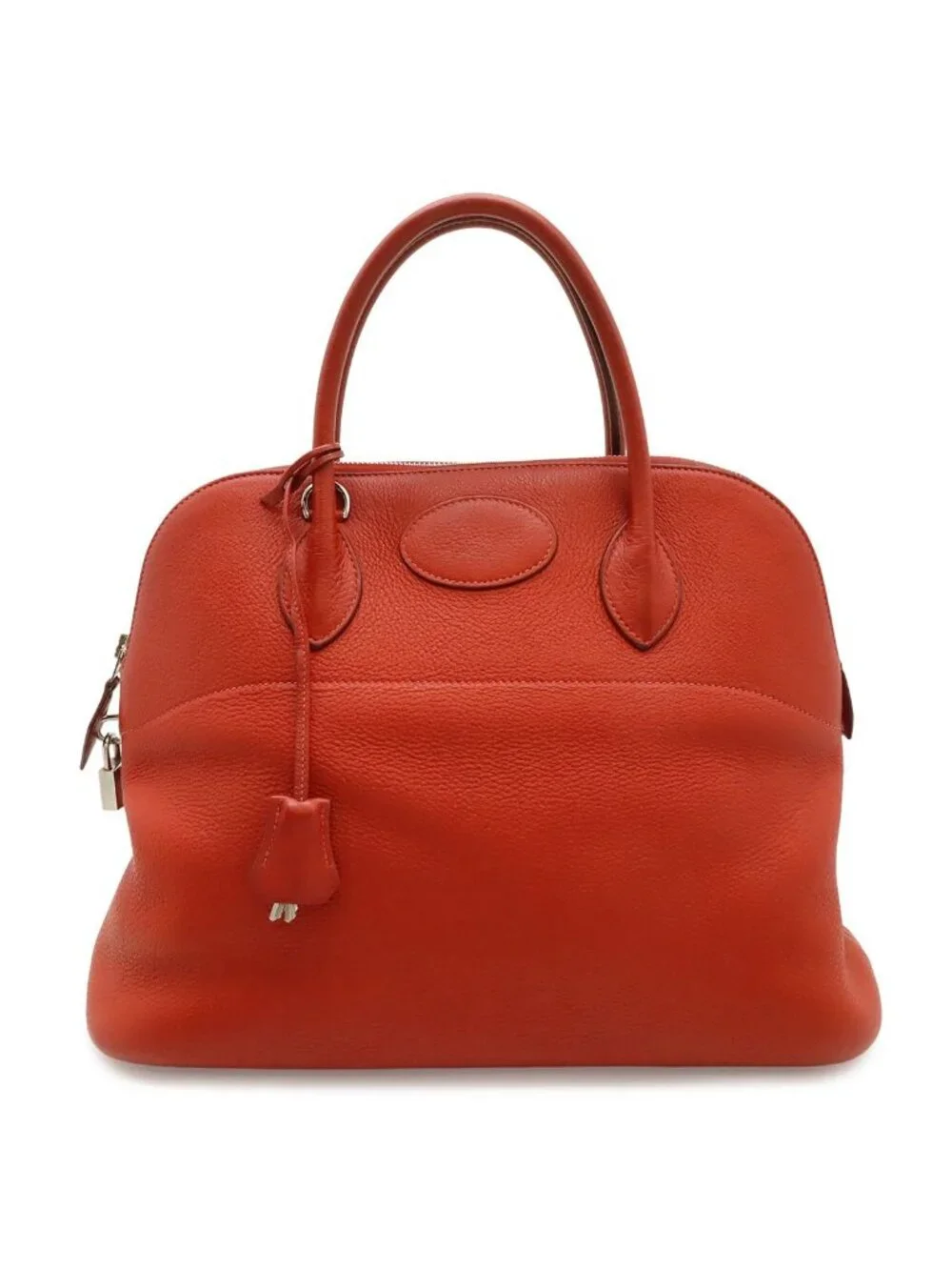 Hermes Bolide 35 Tote Taurillon Clemence Leather Red Silver